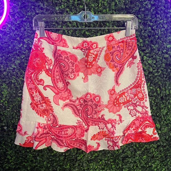 Shein Skirt White/Pink/Orange Size Small - Picture 2 of 5